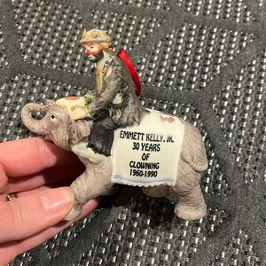 New in box with Tags Emmett Kelly Jr ornament autographed by Emmett Kelly Jr
